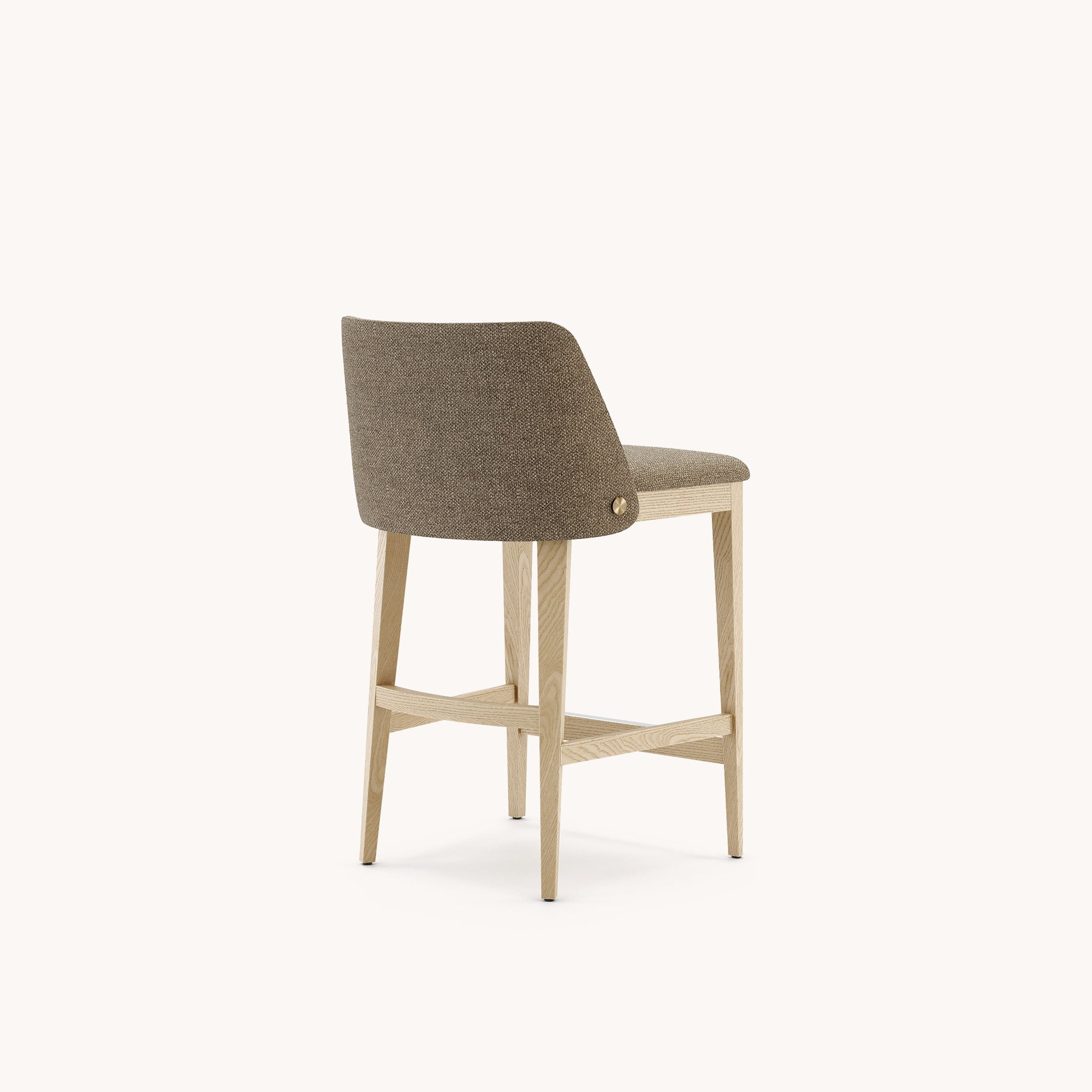Chaise de comptoir en tissu marron | Domkapa Louise