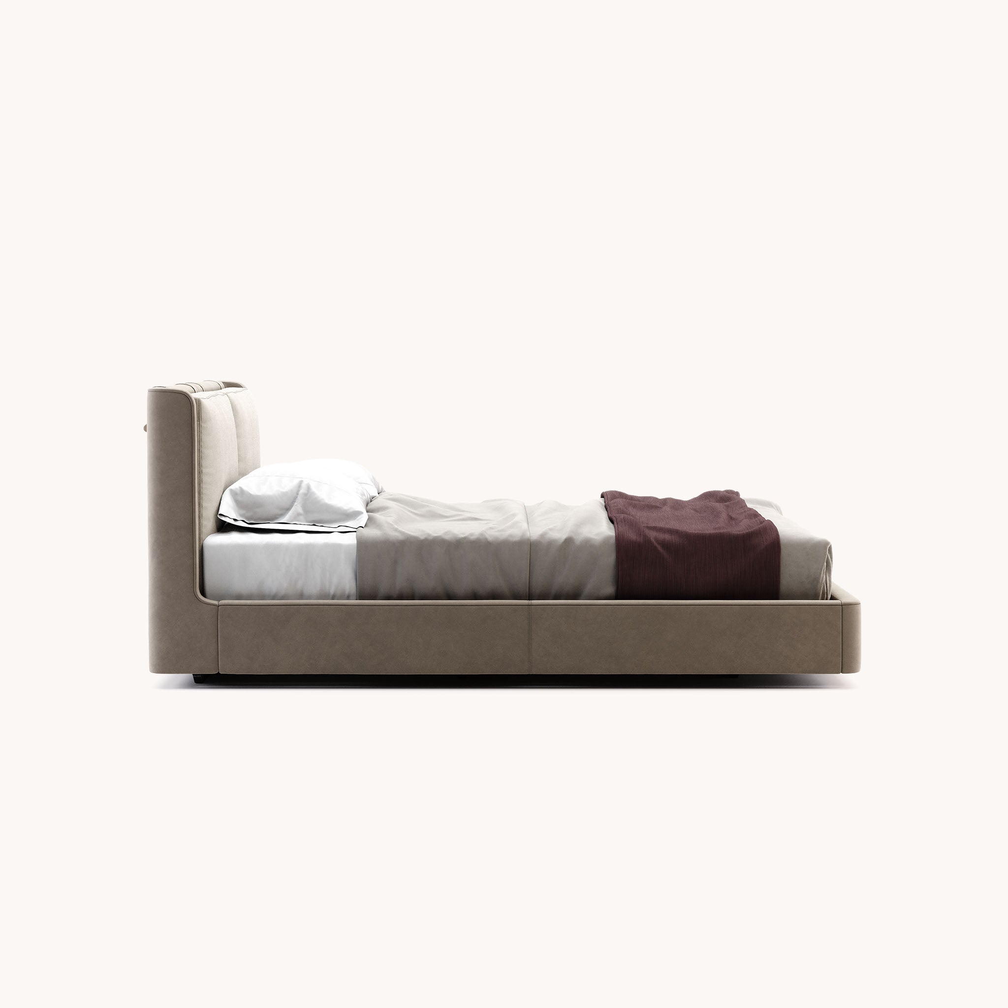 Cama de microfibra beige | Domkapa Kelsi