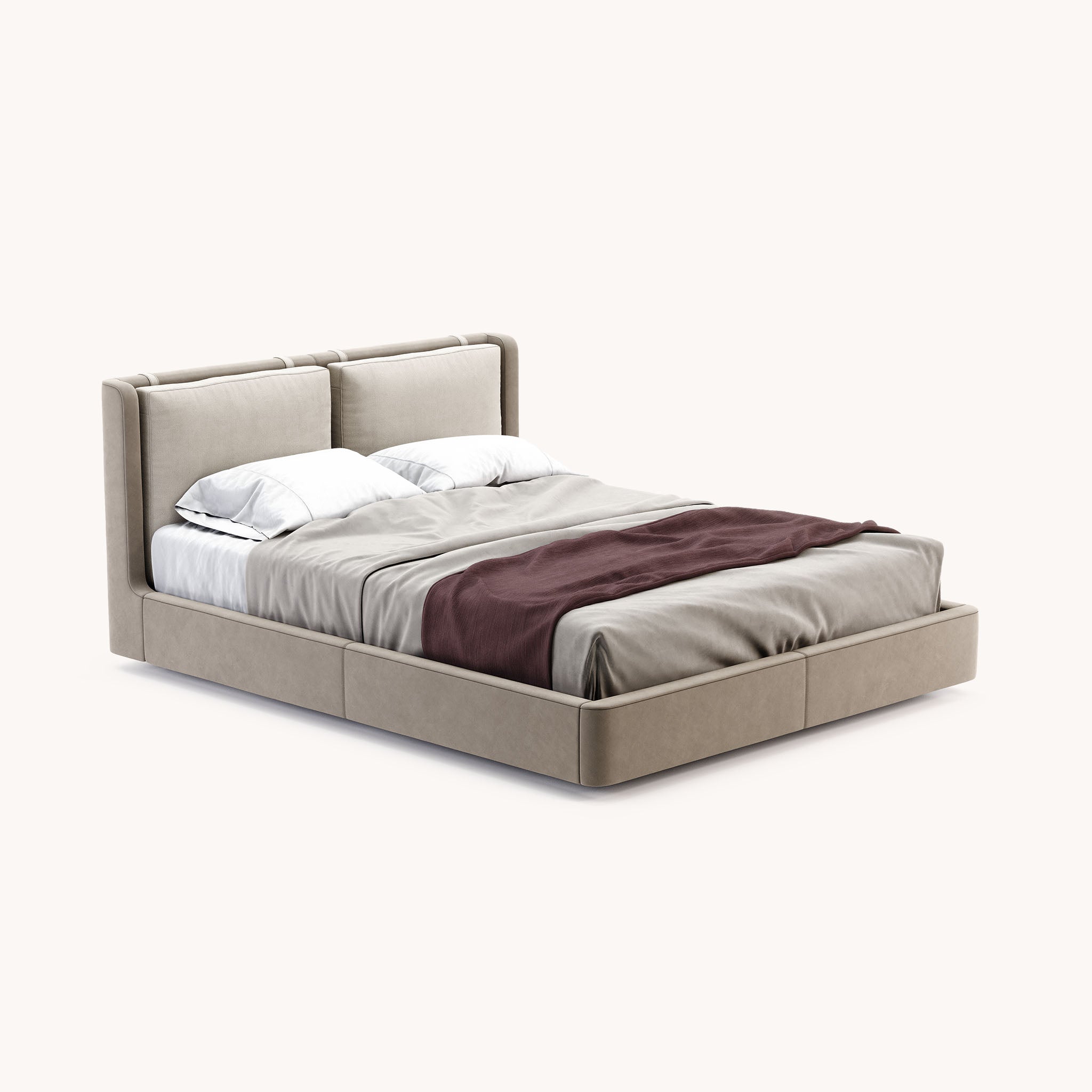Cama de microfibra beige | Domkapa Kelsi