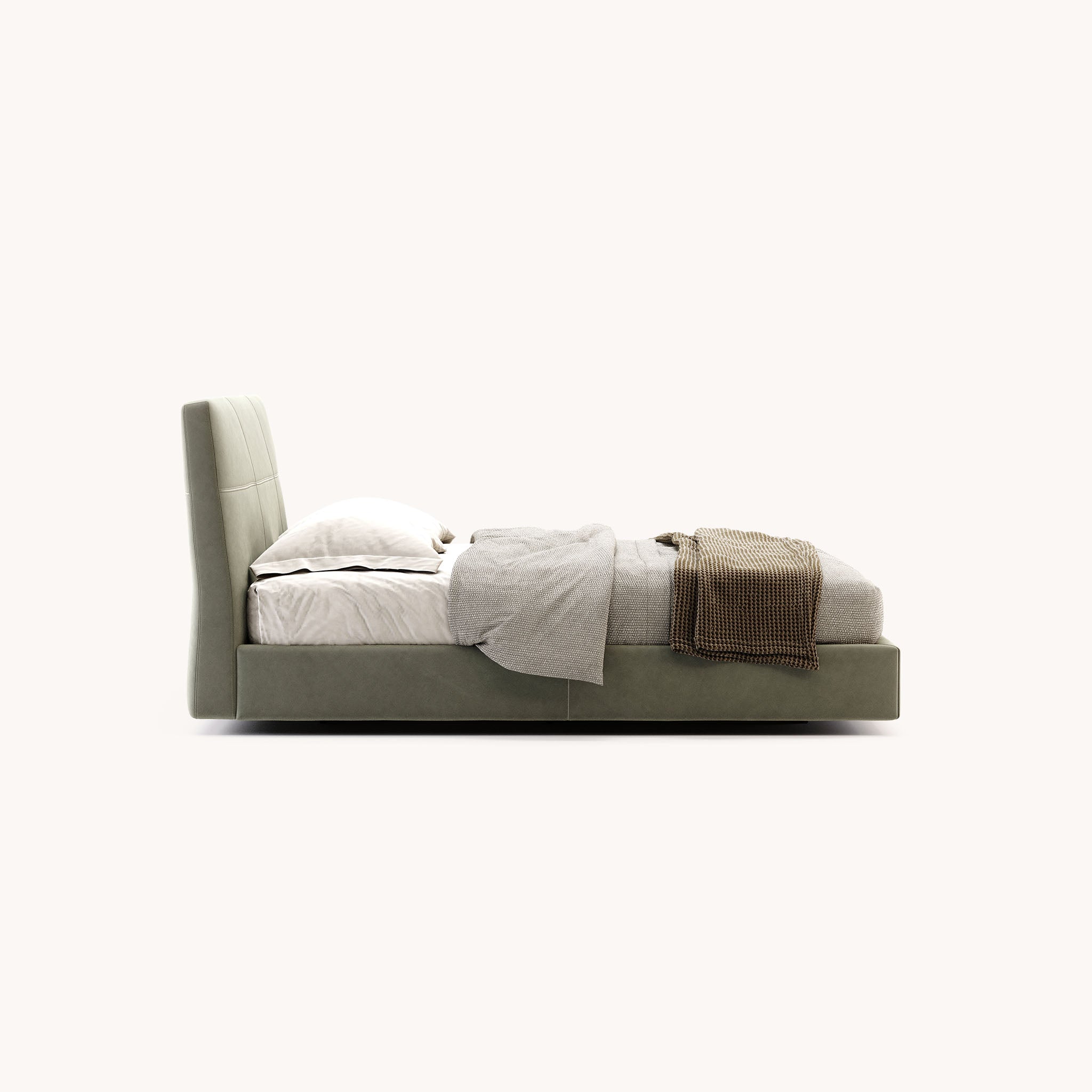 Lit en microfibre verte | Domkapa Shelby