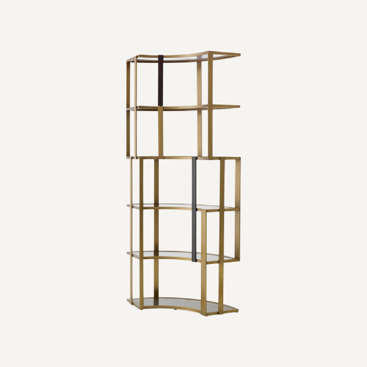 Étagère d'angle en laiton brossé et verre fumé | Eichholtz Clio | REMO-HOME, mobilier et décoration d'intérieur