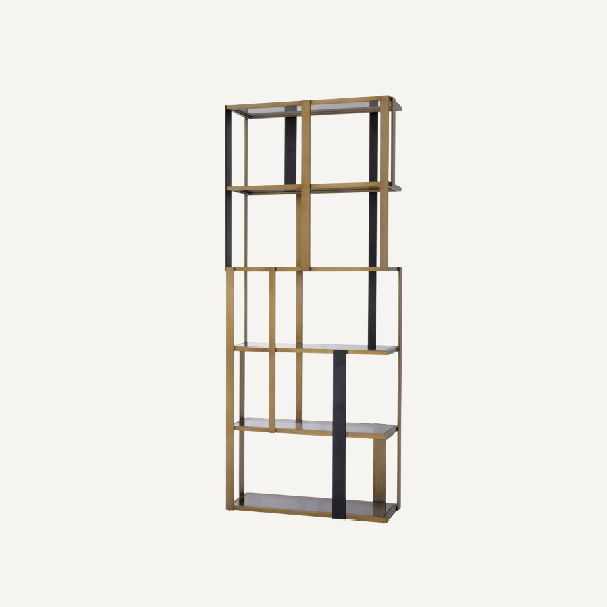 Étagère en laiton brossé et verre fumé | Eichholtz Clio 2 | REMO-HOME, mobilier et décoration d'intérieur