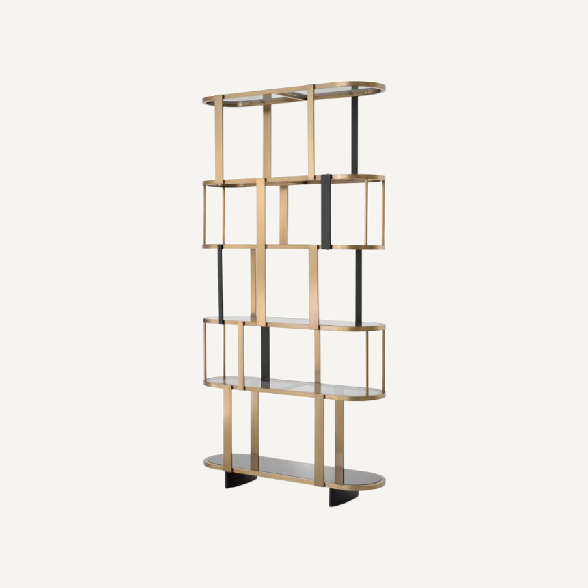 Étagère en laiton brossé et verre fumé | Eichholtz Clio | REMO-HOME, mobilier et décoration d'intérieur