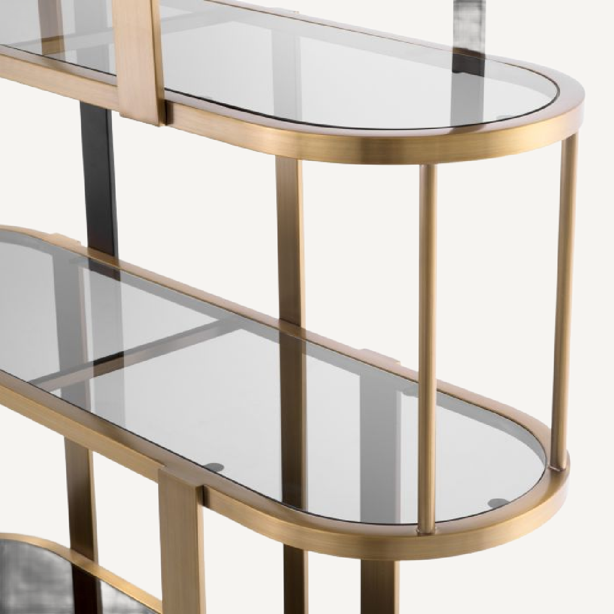 Étagère en laiton brossé et verre fumé | Eichholtz Clio | REMO-HOME, mobilier et décoration d'intérieur