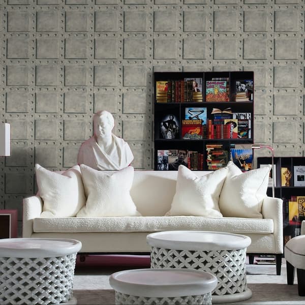 Papier peint Isambard Cream | Andrew Martin - vue de détail | REMO-HOME