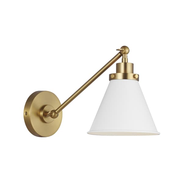 Applique murale Wellfleet White & Brass Matte & Burnished | Andrew ... - vue principale | REMO-HOME