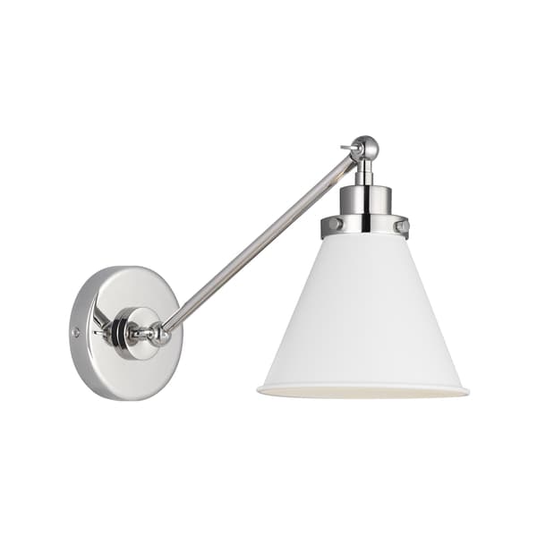 Applique murale Wellfleet White & Nickel Matte & Polished | Andrew ... - vue principale | REMO-HOME