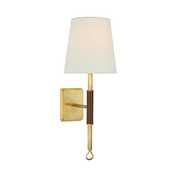 Applique murale Griffin Brass & Leather Finition antique | Andrew M... - vue principale | REMO-HOME