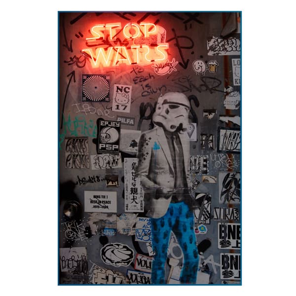 Sculpture néon Neon - Stop Wars - medium | Andrew Martin - vue principale | REMO-HOME