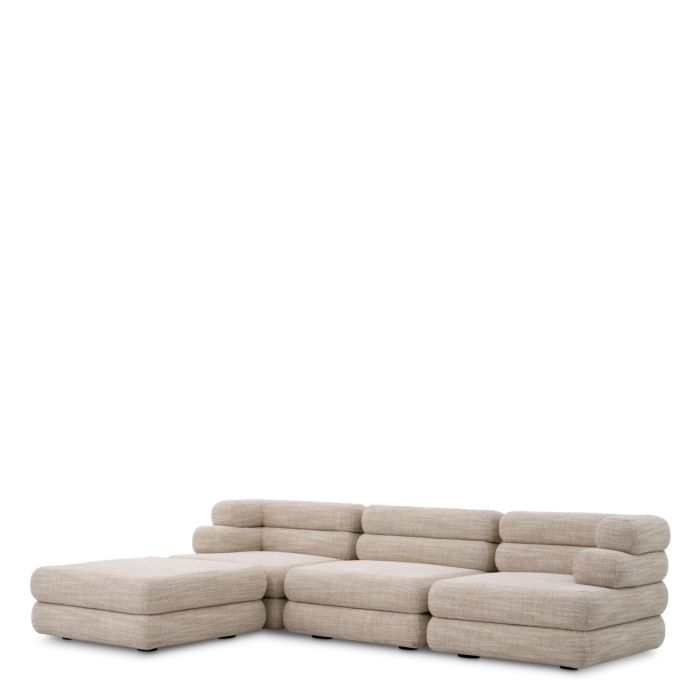 Module d'angle gauche modulable en tissu sable | Eichholtz Malaga