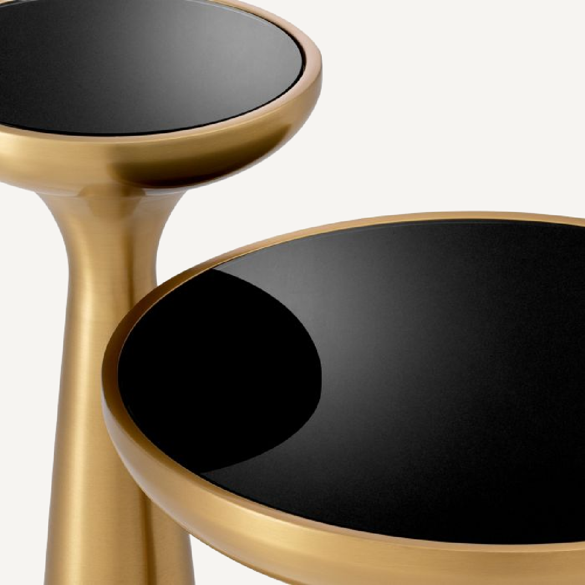 Brushed Brass and Black Glass Side Table | Eichholtz Lindos High