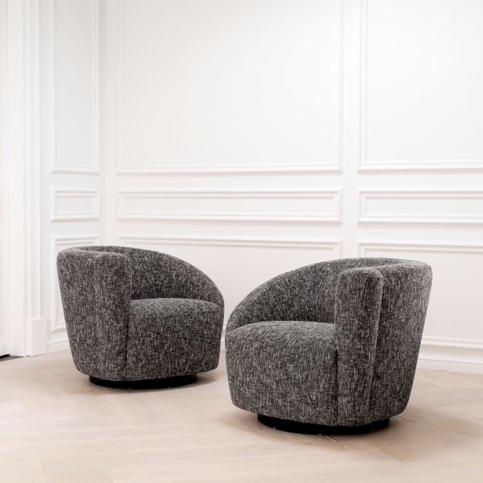 Black Fabric Swivel Chair | Eichholtz Colin G