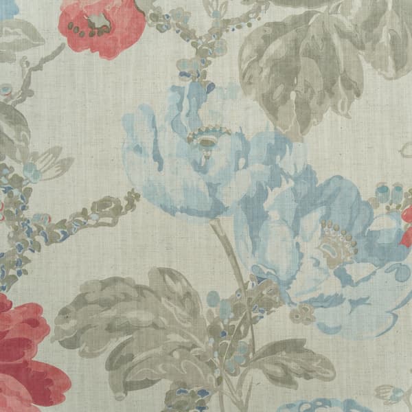 Tissu d'ameublement Peony Sea Coral | Andrew Martin - vue de détail | REMO-HOME