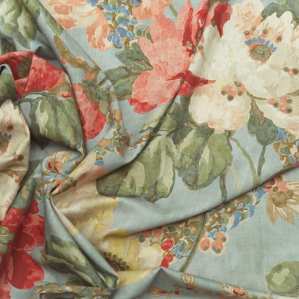 Tissu d'ameublement Peony Summer Sky | Andrew Martin - vue de détail | REMO-HOME