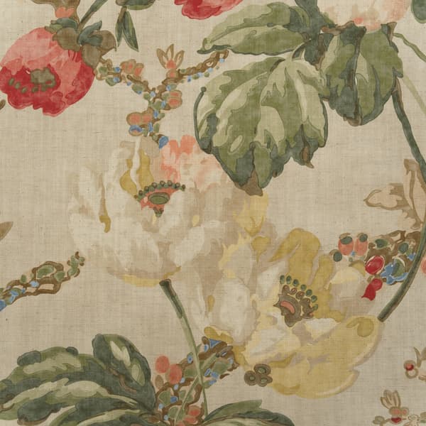 Tissu d'ameublement Peony Natural | Andrew Martin - vue de détail | REMO-HOME