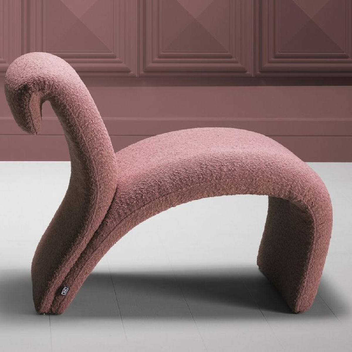 Fauteuil bouclé rose | Eichholtz Vignola