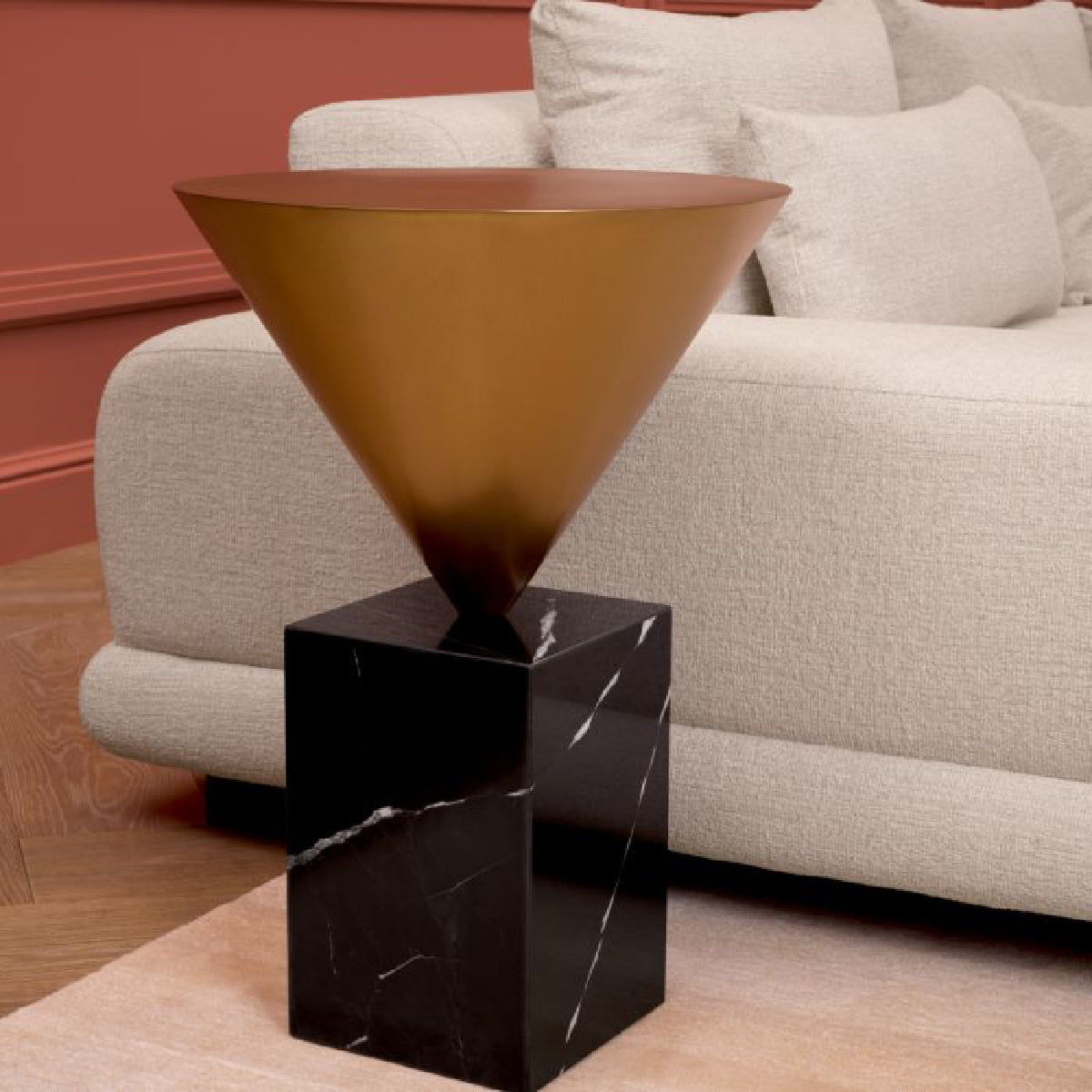 Eichholtz Nota Black Marble Gold Side Table