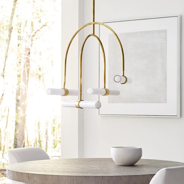 Plafonnier Calumn 4 Chandelier Brass | Andrew Martin - vue de détail | REMO-HOME