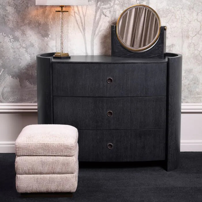 Pouf en tissu beige | Eichholtz Valmont
