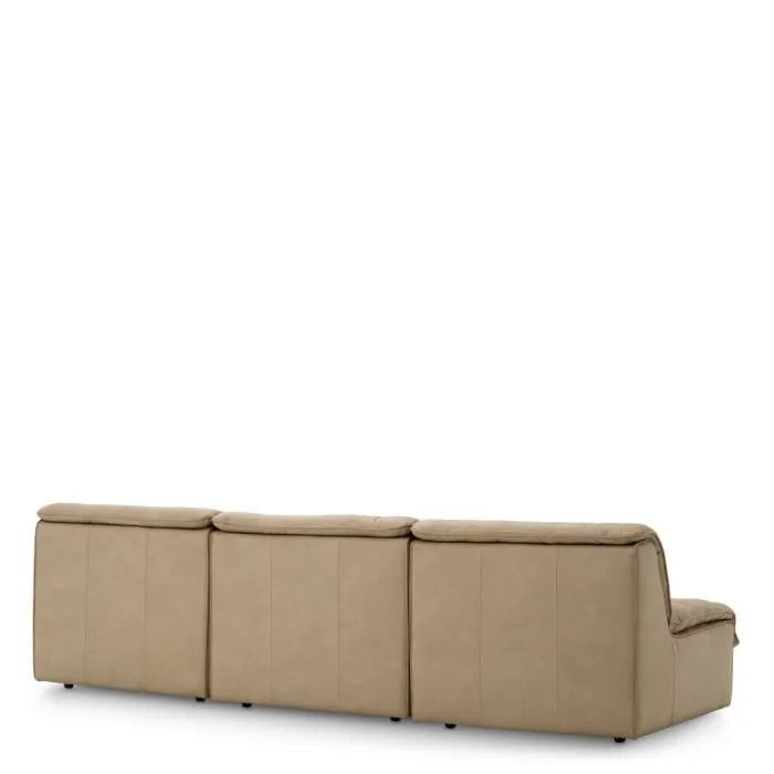 Canapé modulable 3 places en cuir beige | Eichholtz Dunemore
