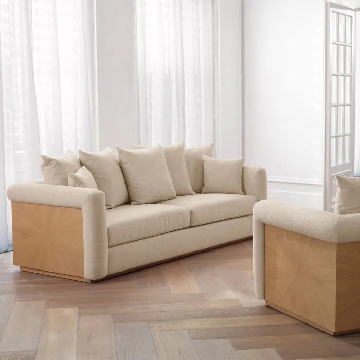 Canapé 3 places en tissu beige écru | Eichholtz Amadeo