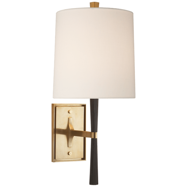 Applique murale Refined Rib Brass Ebony Resin & Soft | Andrew Martin - vue principale | REMO-HOME
