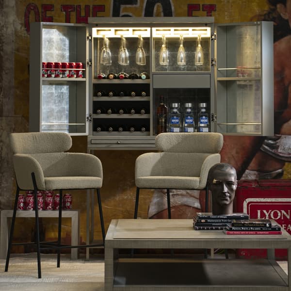 Tabouret de bar Harry Brown/Dark Neutral/Gold | Andrew Martin - vue de détail | REMO-HOME