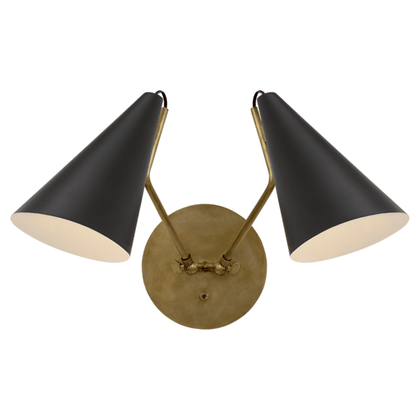 Applique murale Clemente Double Brass & Black | Andrew Martin - vue principale | REMO-HOME