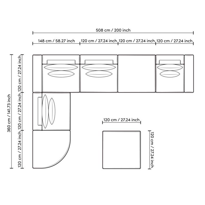 Canapé 6 places en tissu beige | Eichholtz Lounge Club