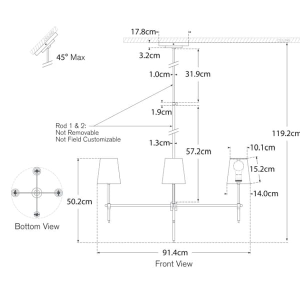 Plafonnier Bryant Chandelier Bronze | Andrew Martin - vue de détail | REMO-HOME