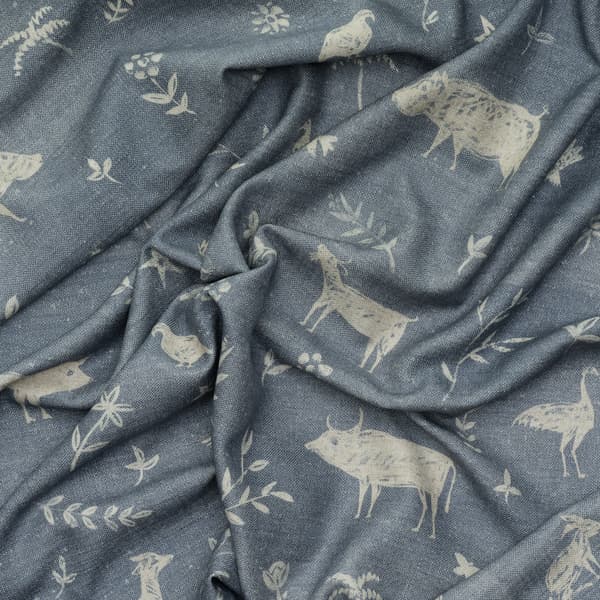 Tissu d'ameublement Avebury Denim | Andrew Martin - vue de détail | REMO-HOME