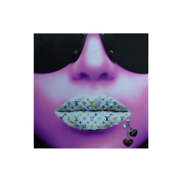 Œuvre d'art sur plexiglas Louis Vuitton Purple 120X120 | Andrew Martin - vue principale | REMO-HOME