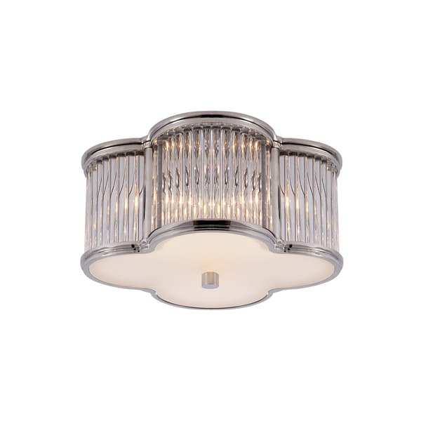 Plafonnier Basil Flush Nickel Polished & Glass | Andrew Martin - vue principale | REMO-HOME