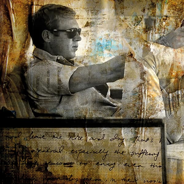Œuvre d'art sur plexiglas Steve McQueen Brown/Yellow | Andrew Martin - vue de détail | REMO-HOME