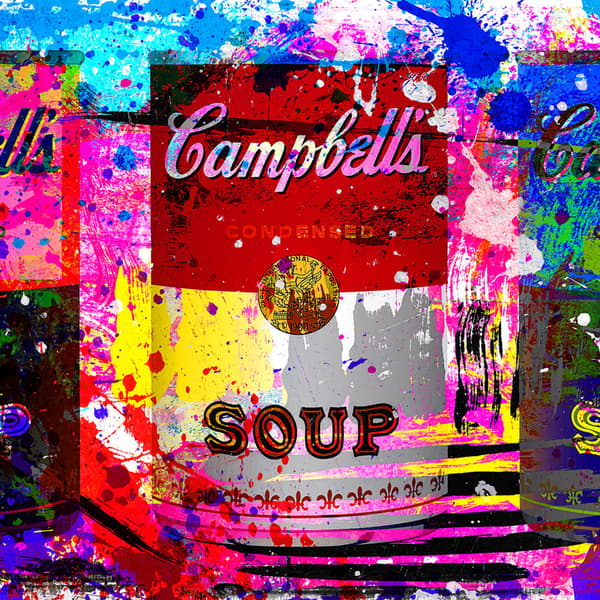 Œuvre d'art sur plexiglas Colourful Campbells Blue/Green/Multicolou... - vue de détail | REMO-HOME