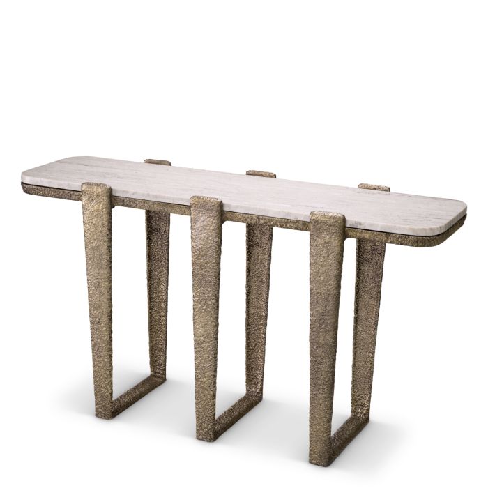 Console dorée en marbre beige | Eichholtz Orinda