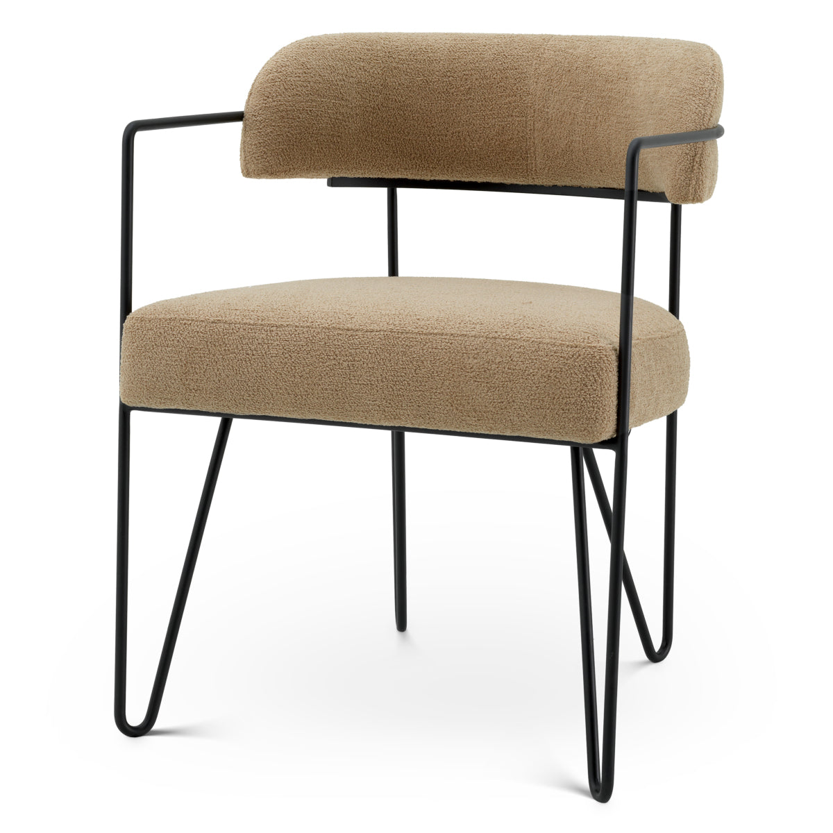 Chaise de salle à manger en bouclé blanc craie | Eichholtz Giuseppe - vue principale | REMO-HOME