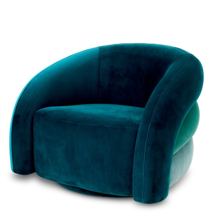 Fauteuil en velours bleu | Eichholtz Novelle