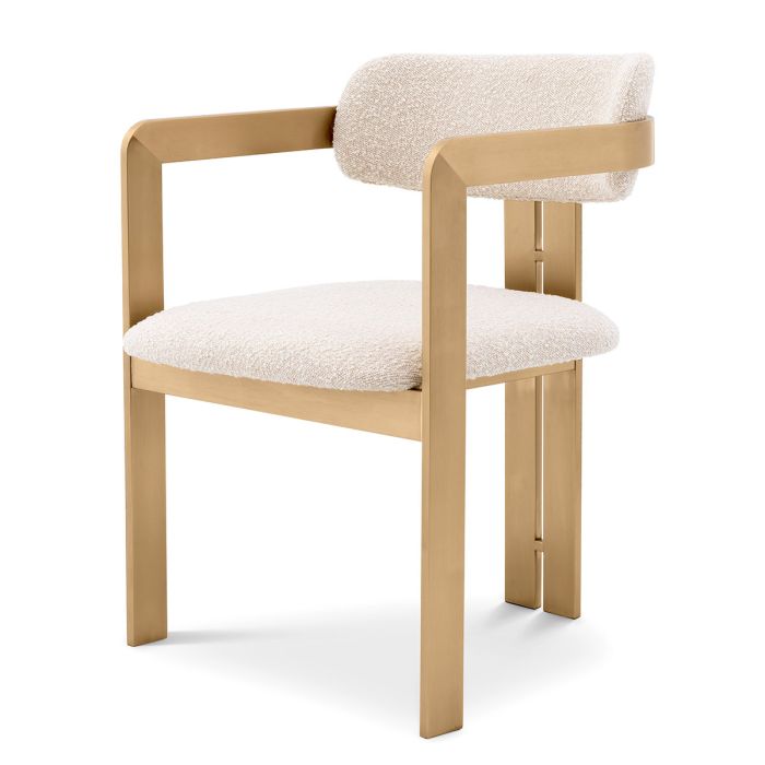 Chaise de salle à manger bouclé crème | Eichholtz Donato