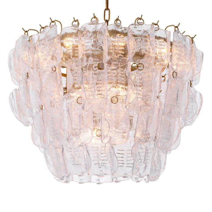 Lustre en laiton et verre transparent | Eichholtz Solange