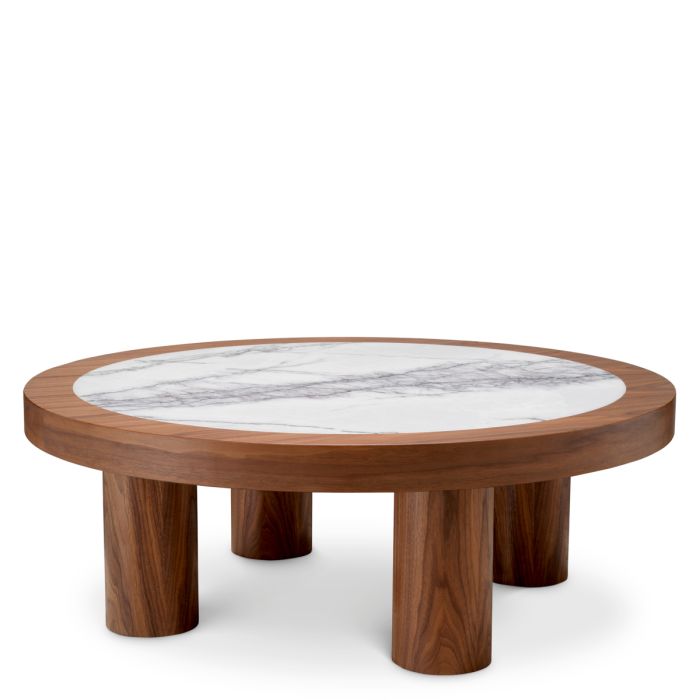 Table basse en noyer et marbre blanc | Eichholtz Presedio