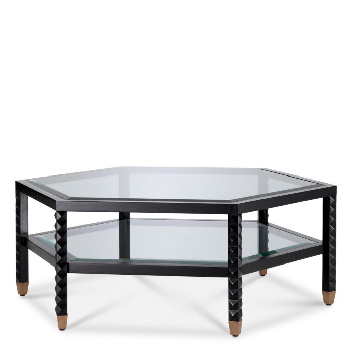 Table basse en bois noir en verre | Eichholtz Cornelius