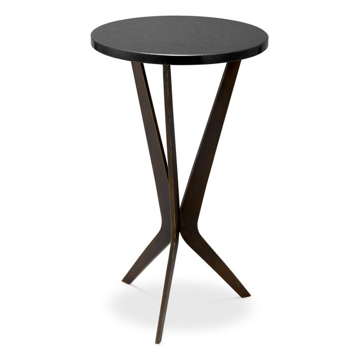 Table d'appoint en bronze et granit noir | Eichholtz Malone