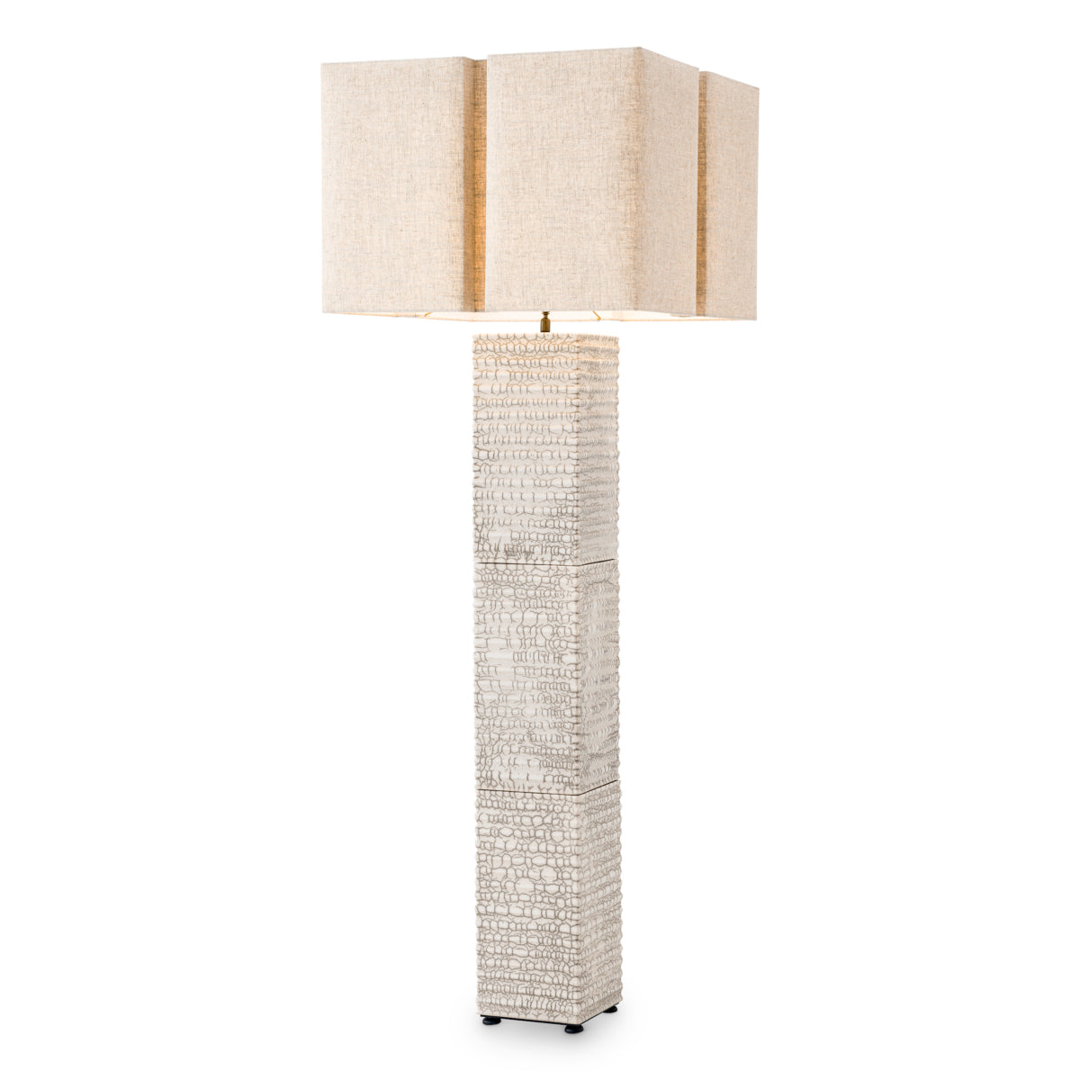 Lampadaire en céramique raku craquelée blanche avec abat-jour | Eichholtz Division - vue principale | REMO-HOME