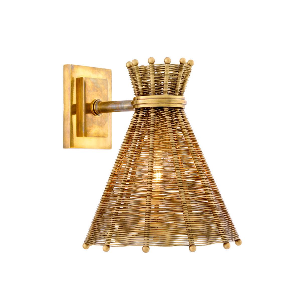 Applique murale en laiton vintage et rotin naturel | Eichholtz Kon Tiki - vue principale | REMO-HOME