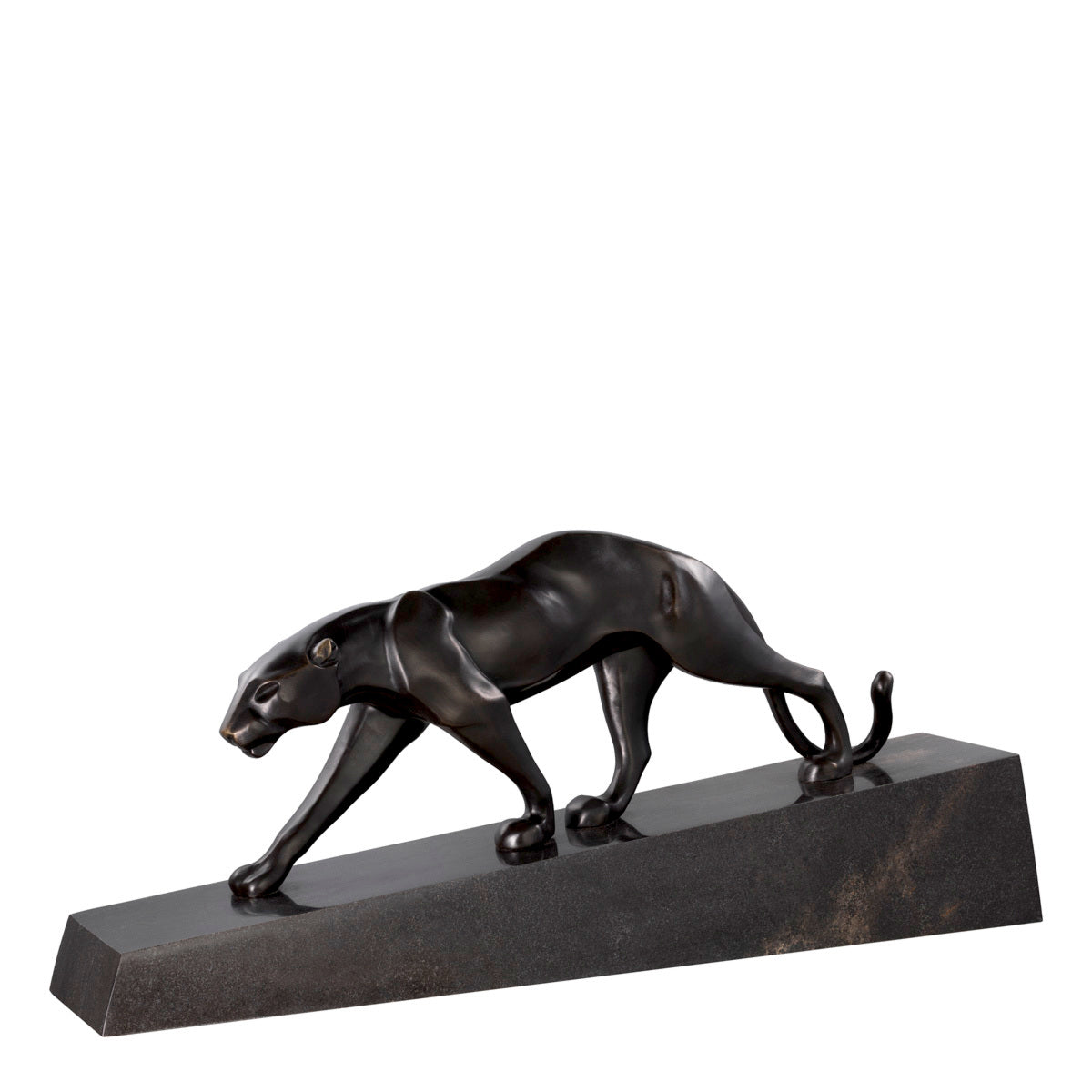 Panthera en bronze sur base en marbre | Eichholtz Pantherae - vue principale | REMO-HOME