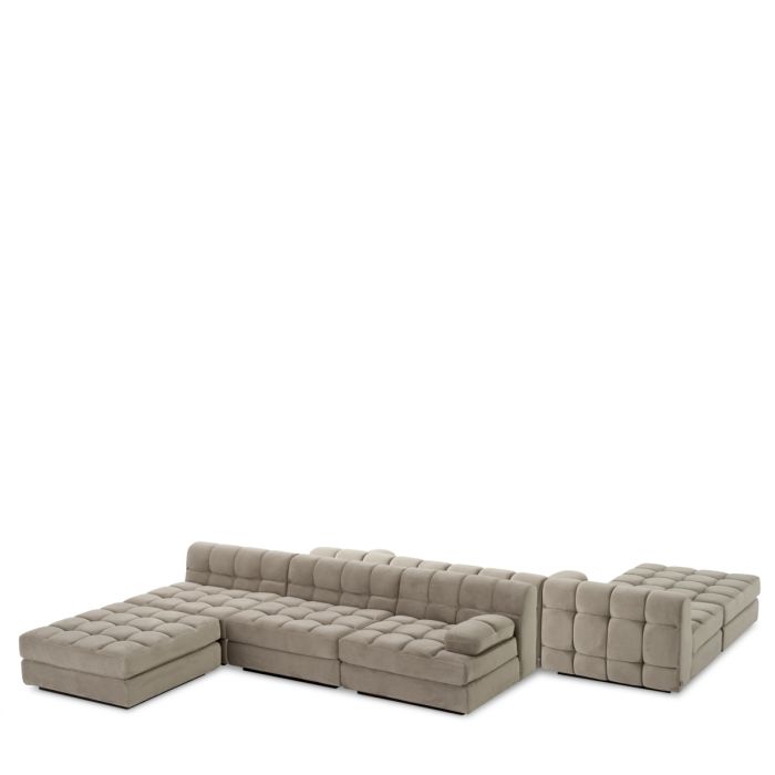 Module central modulable en velours greige | Eichholtz Dean