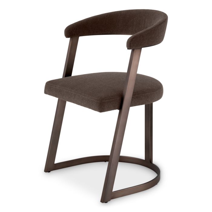 Chaise de salle à manger en tissu marron | Eichholtz Dexter