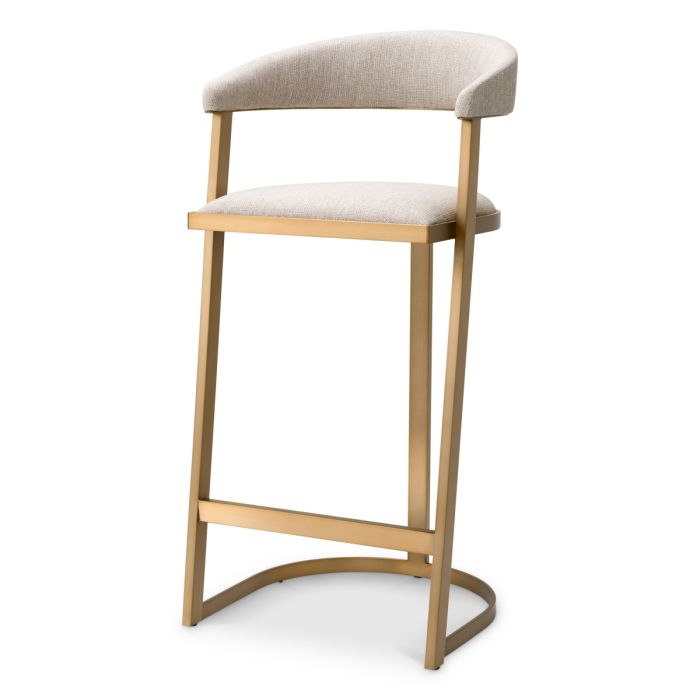 Chaise de bar en tissu blanc écru | Eichholtz Dexter