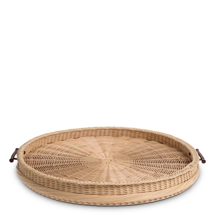 Plateau rond en rotin naturel | Eichholtz Vimini L